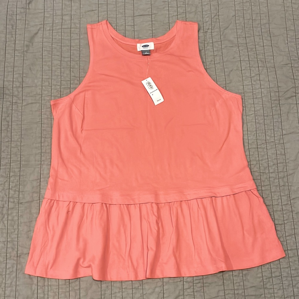 NWT - Old Navy (M) - Pink Peplum Sleeveless Top